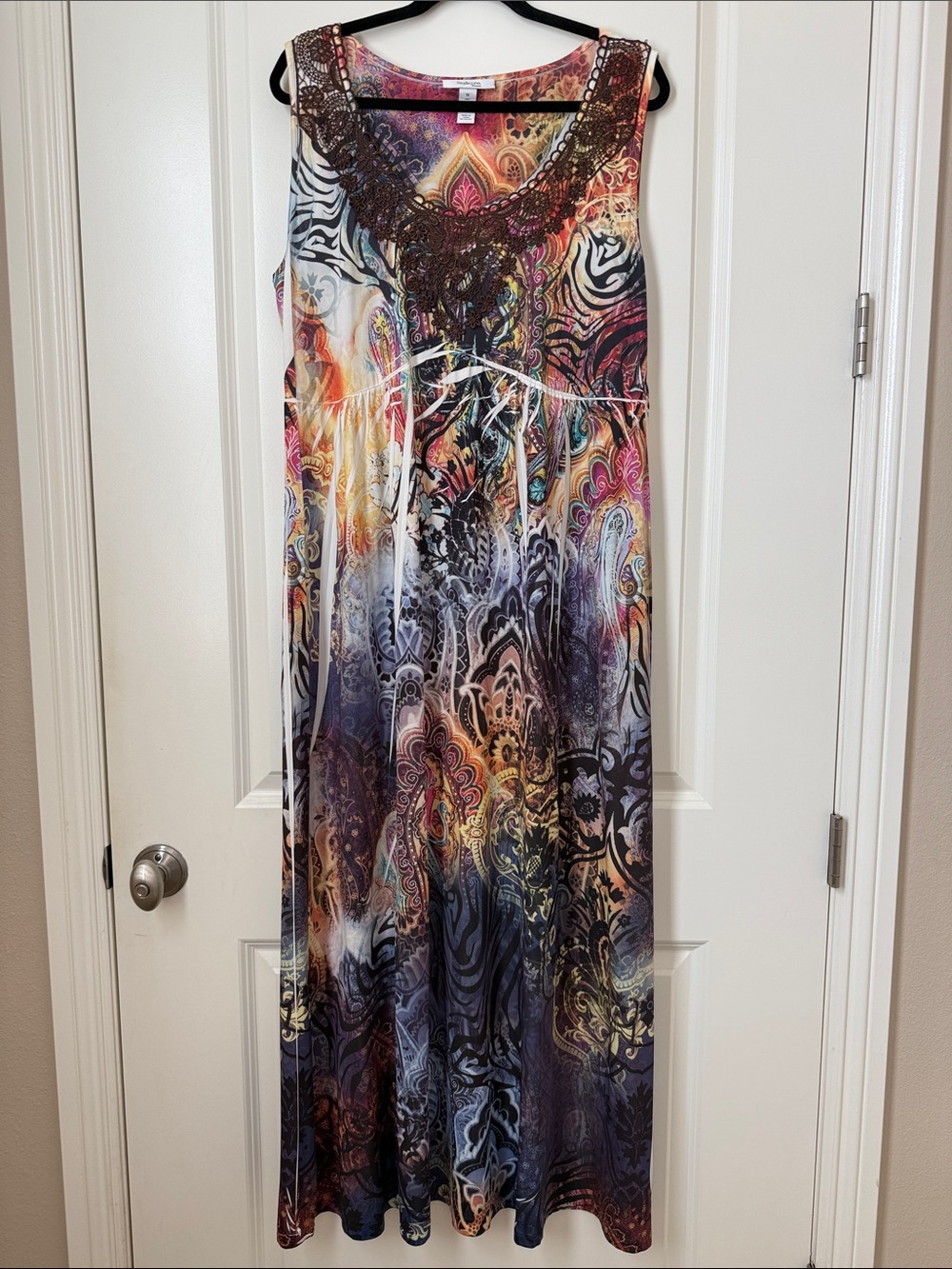 Style & Co. Sleeveless Maxi Dress with Lace Trim